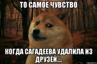 то самое чувство когда сагадеева удалила из друзей....