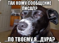 так кому сообщение писал? ...по твоему я...дура?