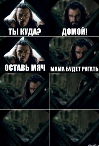 ты куда? домой! оставь мяч мама будет ругать    