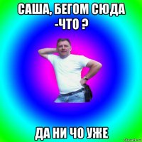 саша, бегом сюда -что ? да ни чо уже