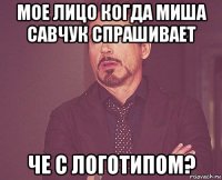 мое лицо когда миша савчук спрашивает че с логотипом?