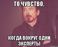 то чувство, когда вокруг одни эксперты