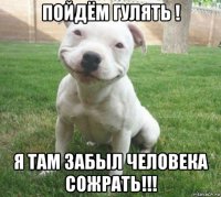 пойдём гулять ! я там забыл человека сожрать!!!