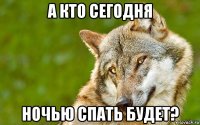 а кто сегодня ночью спать будет?