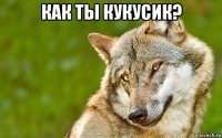 как ты кукусик? 