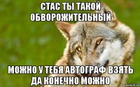 стас ты такой обворожительный можно у тебя автограф взять да конечно можно