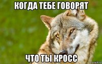 когда тебе говорят что ты кросс