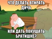 что делать втирать дичь или дать покушать братишке?