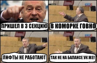 ПРИШЕЛ В 3 СЕКЦИЮ В КОМОРКЕ ГОВНО ЛИФТЫ НЕ РАБОТАЮТ ТАК НЕ НА БАЛАНСЕ УК ЖЕ!