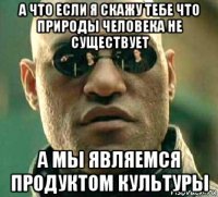 а что если я скажу тебе что природы человека не существует а мы являемся продуктом культуры