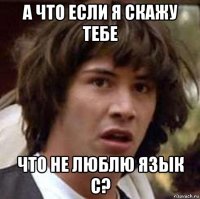 а что если я скажу тебе что не люблю язык с?