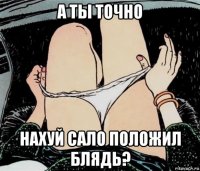 а ты точно нахуй сало положил блядь?