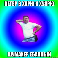 ветер в харю я хуярю шумахер ебанный