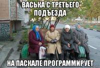 васька с третьего подъезда на паскале программирует