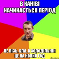 в каніві начинається період не лізь, бля, в холодільнік це на новий год