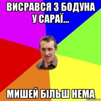 висрався з бодуна у сараї... мишей більш нема