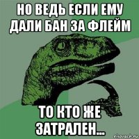 но ведь если ему дали бан за флейм то кто же затрален...