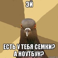 эй есть у тебя семки? а ноутбук?