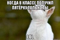 когда в классе получил пятёрку только ты lol