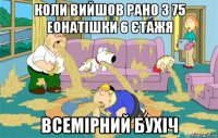 коли вийшов рано з 75 еонатішки 6 єтажя всемірний бухіч