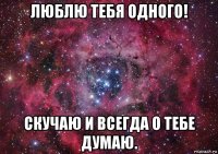 люблю тебя одного! скучаю и всегда о тебе думаю.