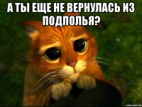 а ты еще не вернулась из подполья? 