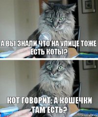 а вы знали что на улице тоже есть коты? кот говорит: а кошечки там есть?