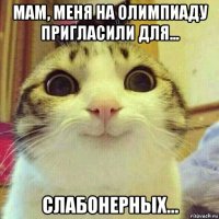 мам, меня на олимпиаду пригласили для... слабонерных...