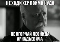 не ходи хер пойми куда не огорчай леонида аркадьевича