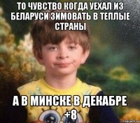 то чувство когда уехал из беларуси зимовать в теплые страны а в минске в декабре +8