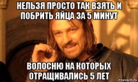 нельзя просто так взять и побрить яйца за 5 минут волосню на которых отращивались 5 лет