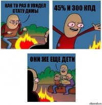 Как то раз я увидел стату Димы 45% и 300 кпд они же еще дети