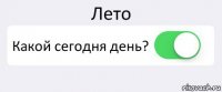 Лето Какой сегодня день? 