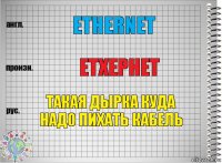 Ethernet етхернет такая дырка куда надо пихать кабель