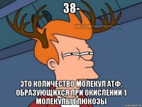 38- это количество молекул атф, образующихся при окислении 1 молекулы глюкозы