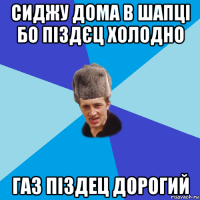 сиджу дома в шапці бо піздєц холодно газ піздец дорогий