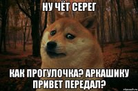 ну чёт серег как прогулочка? аркашику привет передал?