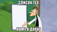 список тех кому я дорог