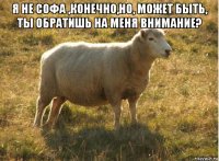 я не софа ,конечно,но, может быть, ты обратишь на меня внимание? 