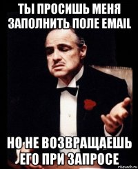 ты просишь меня заполнить поле email но не возвращаешь его при запросе