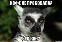 кофе не пробовала? это как?