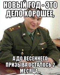 новый год - это дело хорошее, а до весеннего призыва осталось 2 месяца...