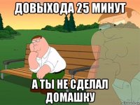 довыхода 25 минут а ты не сделал домашку