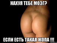 нахуя тебе мозг? если есть такая жопа !!!