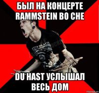 был на концерте rammstein во сне du hast услышал весь дом