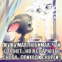 ЖУЖУ МАЯ ЛЮБИМАЯ..ЧАЙ СТЫНЕТ...НО Я СВАРЮ ЕГО СНОВА...ПРИХОДИ СКОРЕЙ!!