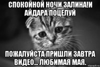 спокойной ночи залина!и айдара поцелуй пожалуйста пришли завтра видео... любимая мая.