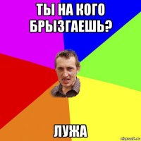 ты на кого брызгаешь? лужа