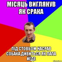 місяць виглянув як срака під стовбом насрав собака.дивиться як папа йёде