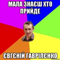 мала знаєш хто прийде євгєній гаврілєнко